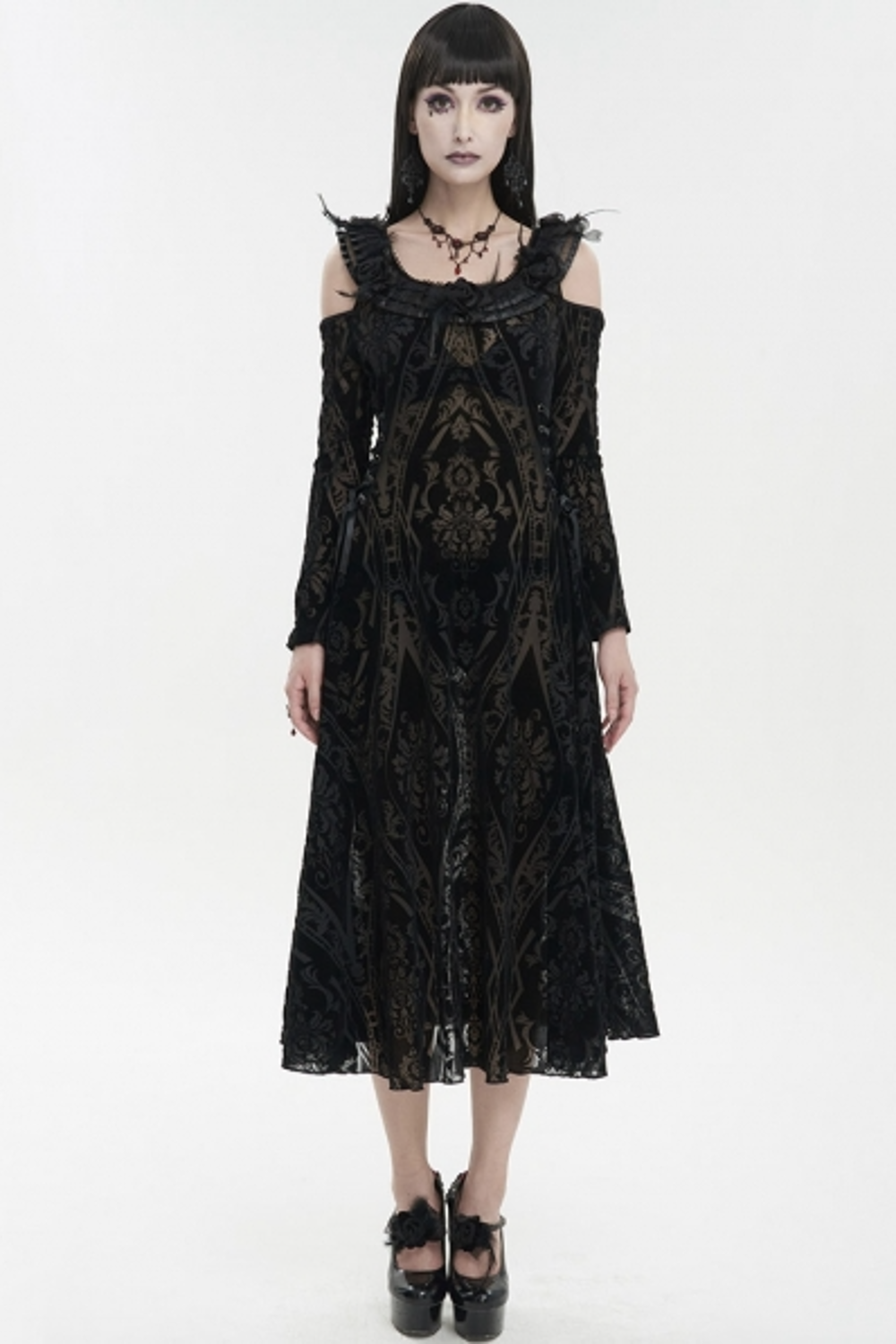 Retro Gothic Long sleeve Party dress – Blackwidowlondon