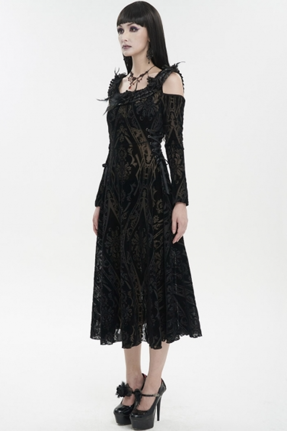 Retro Gothic Long sleeve Party dress – Blackwidowlondon
