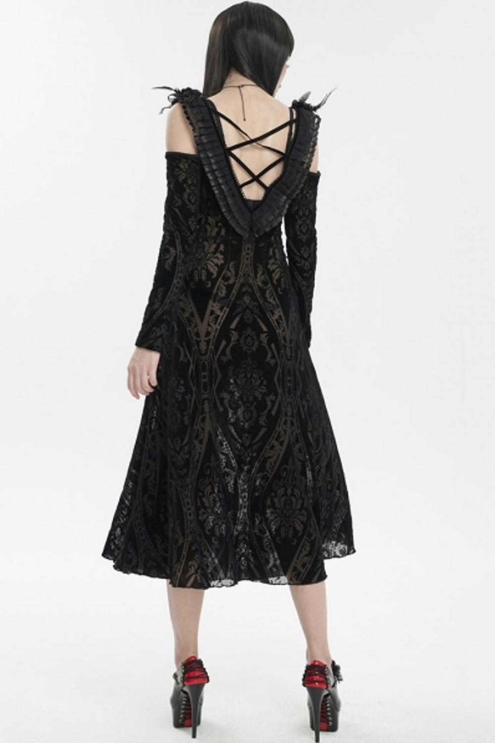 Retro Gothic Long sleeve Party dress – Blackwidowlondon