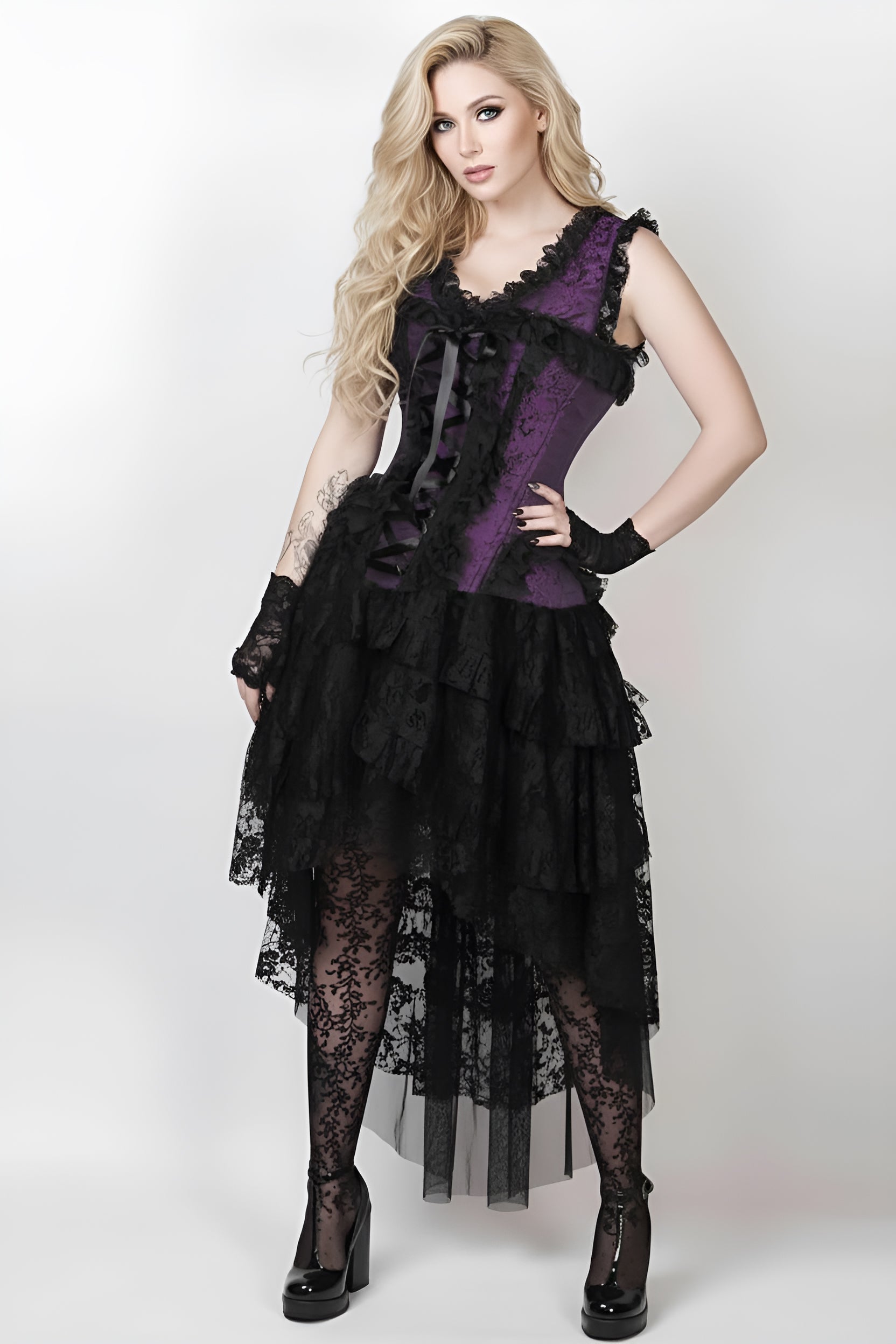 white christmas dresses Gothic Velvet Corset Dress Set