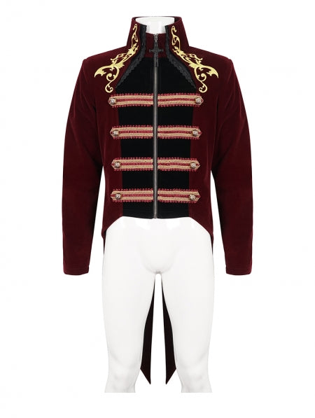 Red Gold Vintage Gothic Embroidery Party Tailcoat – Blackwidowlondon