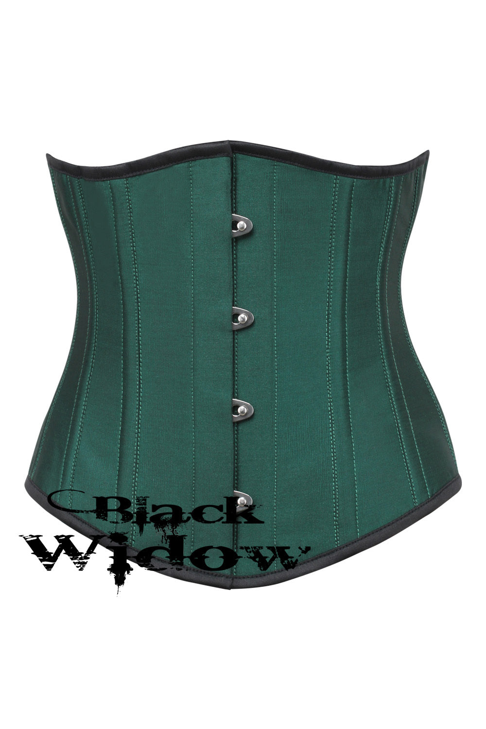Green Satin Waist Trainer Corset Blackwidowlondon