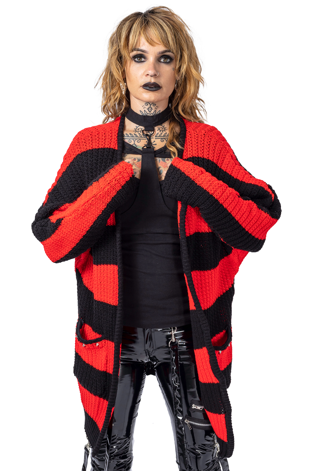PUNK RAVE / NIGHTMARE ACADEMY RED CARDIGAN Free レッド H-25-02-14-1025-PU-TO-KB-ZY Alice In Wonderland Cardigan