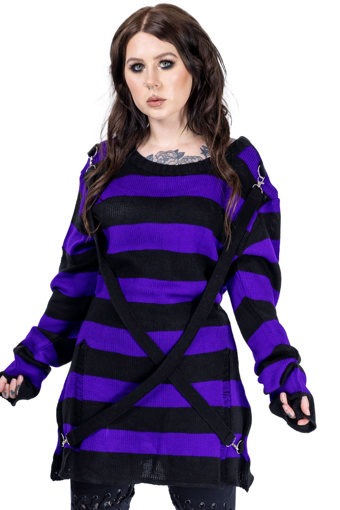 Oriana Jumper Black/Purple – Blackwidowlondon