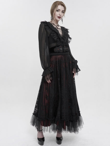 Black lace gothic skirt 2025
